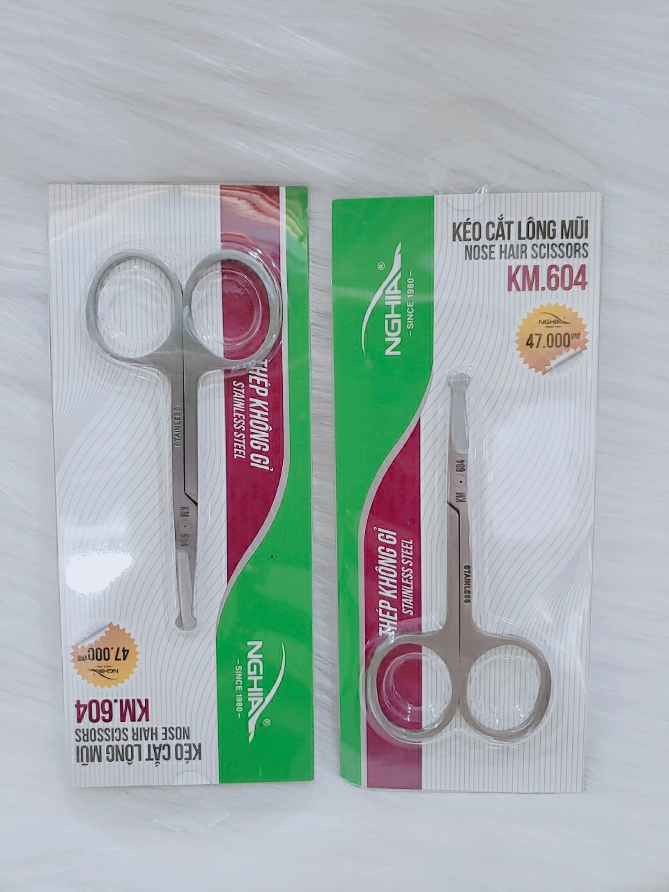 Kéo tỉa lông mĩu Nghĩa thép không gỉ KM.604