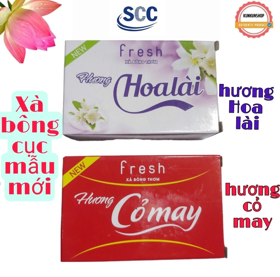 Xà bông cục Fresh hương hoa lài - cỏ may chính hãng loại 90g mẫu mới