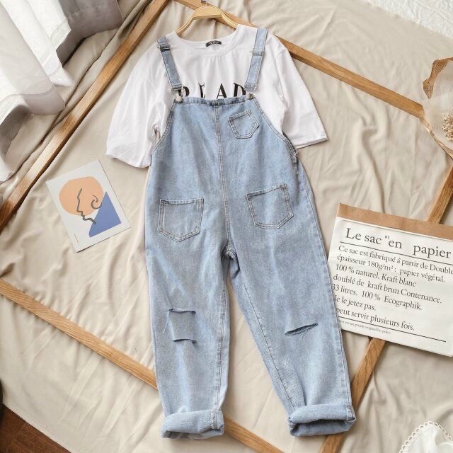 [Ảnh thật] Yếm váy jean nữ 2 dây nắng động cá tính phong cách hàn quốc, váy yếm jean nữ phối túi hộp thời trang cao cấp STT Y635