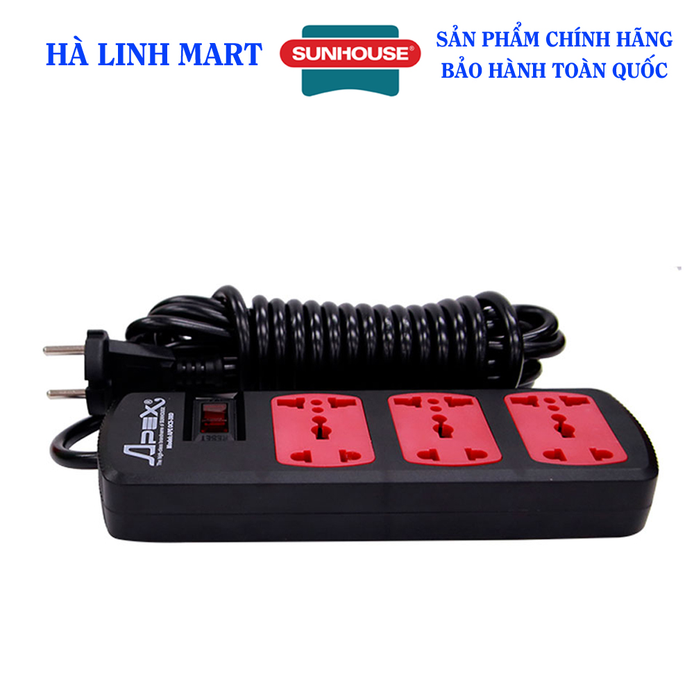 Ổ cắm điện sunhouse apex ape-oc5-3rd - ổ cắm điện đa năng thông minh độ dài dây điện 4.5m bảo hành 12 tháng