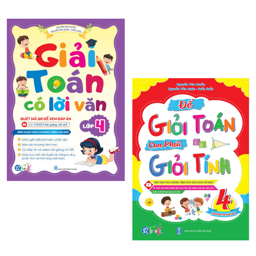 SÁCH - [ Lớp 4 ] - Combo 2 quyển Giải toán có lời văn lớp 4 và Để giỏi toán con phải giỏi tính 4