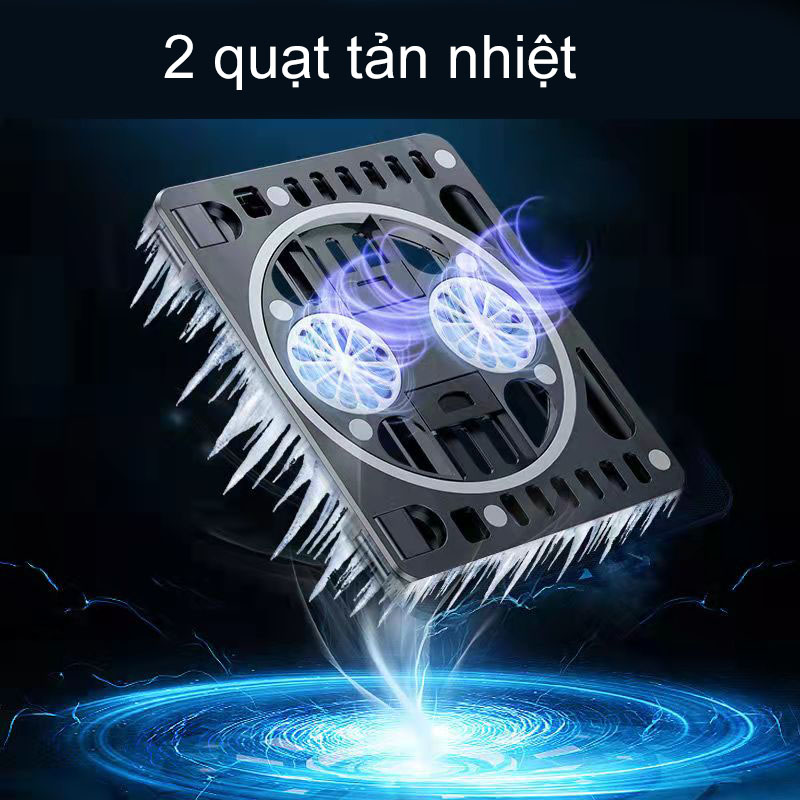 Đế Tản Nhiệt Máy Tính Macbook Ipad Chuyên Dụng Có Thể Gập Gọn Dễ Dàng 2 Quạt Phụ Kiện Máy Tính Cao Cấp