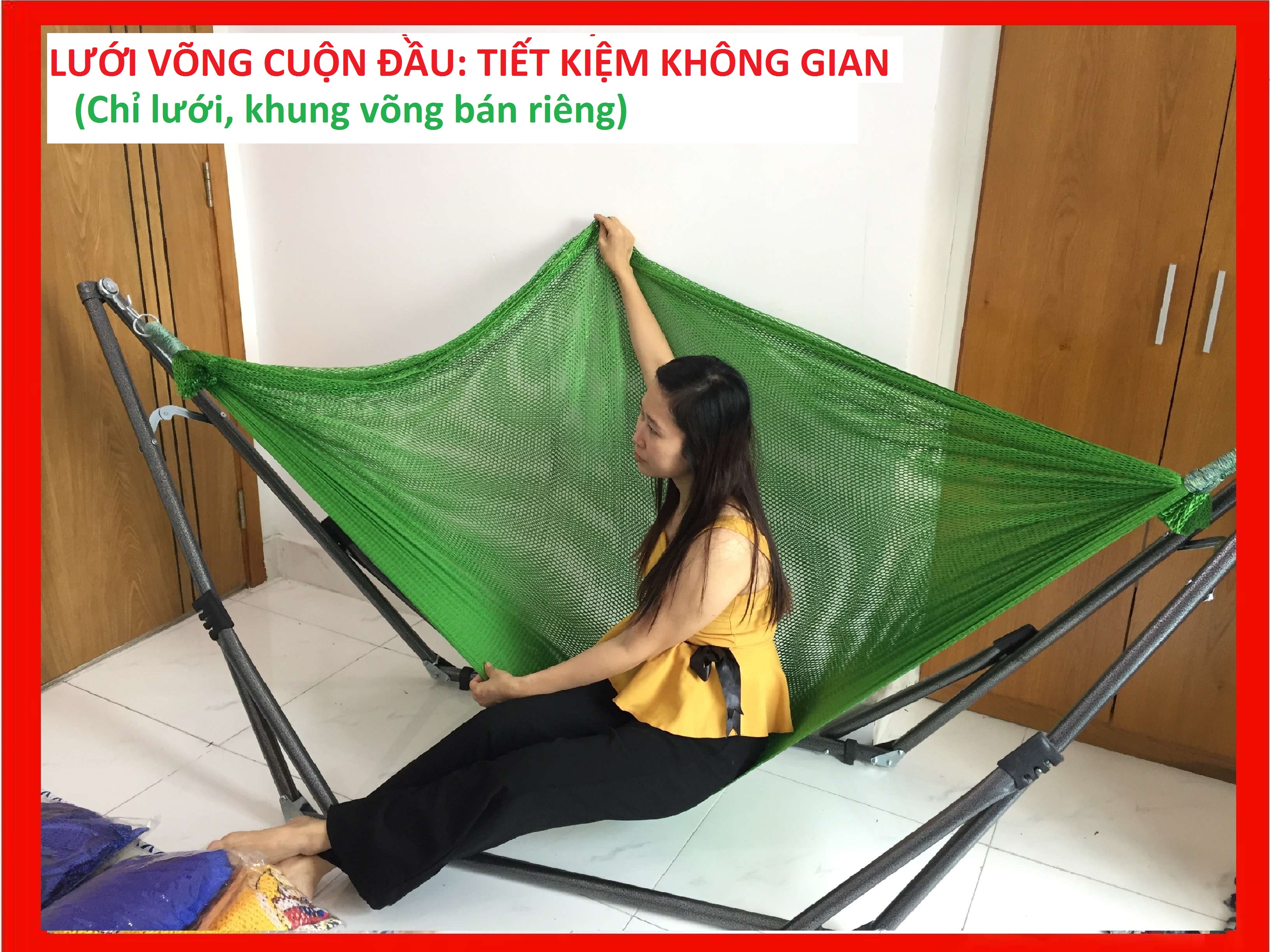 Lưới võng CUỘN ĐẦU người lớn Size Đại, , cực rộng, tiết kiệm không gian, Lưới võng size người lớn, Lưới võng xếp dày rộng, lưới võng 2 lớp, # lưới võng cỡ đại, #lưới võng loại lớn
