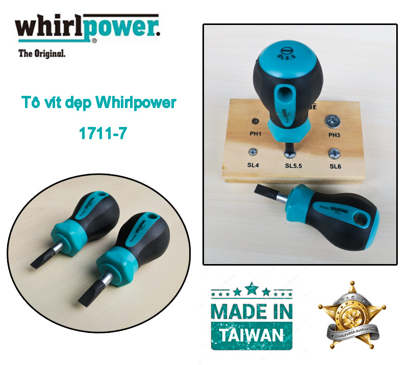 Tô vít dẹp ngắn Whirlpower 1711-7-02565