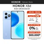 Điện Thoại Honor X8d 8 GB + 128/256 GB, Pin 7000 mAh, Chip Snapdragon 6s 4G Gen 2, Nút Trợ Lý AI, Bảo Hành 18 Tháng
