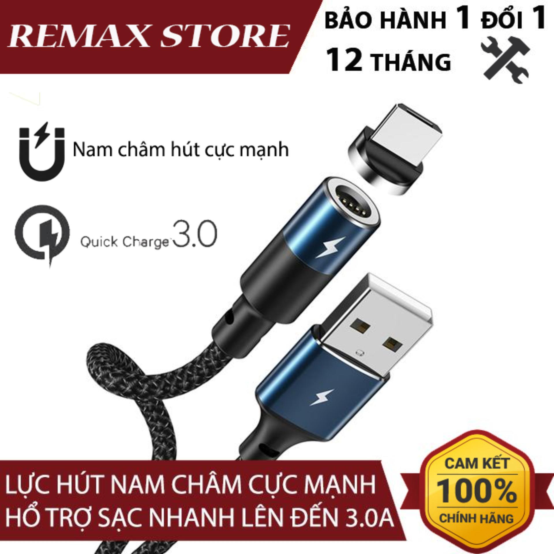 Cáp sạc nhanh nam châm remax zigie series 3.0a data rc-102m cổng microusb