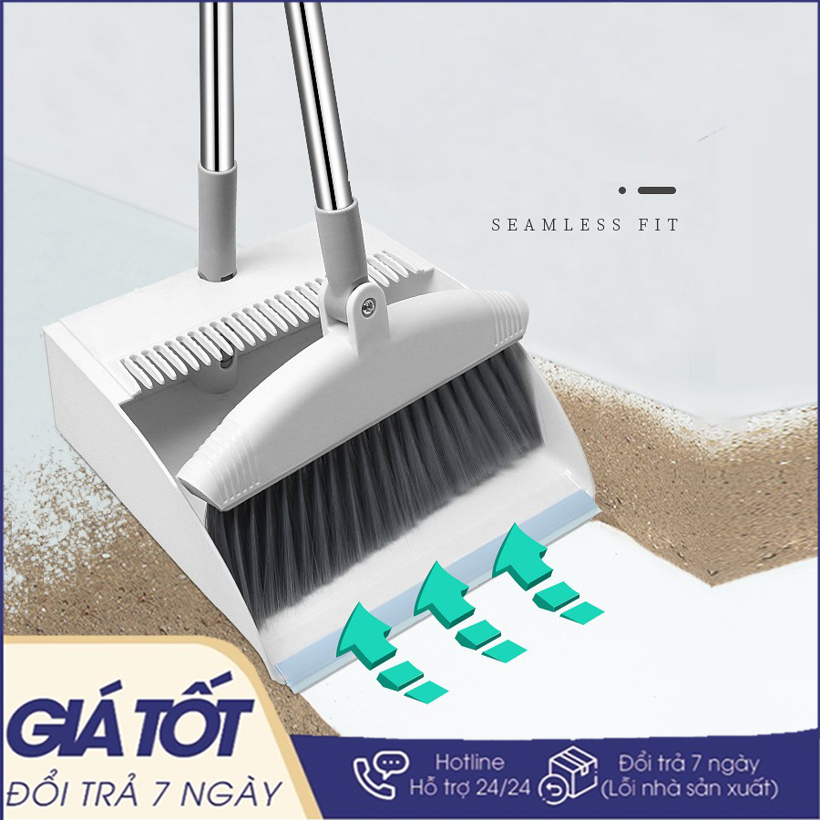 [HÀNG XỊN] Bộ chổi kèm hót rác 2 trong 1 , chổi hót rác , bộ chổi quét bụi tay cầm dài xoay 180 độ và thẳng đứng cho gia đình
