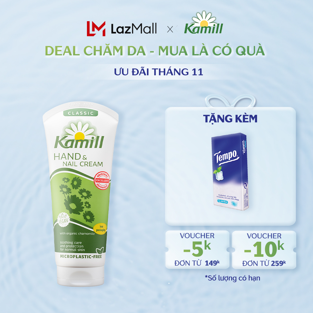 Kem dưỡng da tay và móng tay Kamill Hand & Nail Cream Classic 100ml - Dành cho da tay và móng tay thường