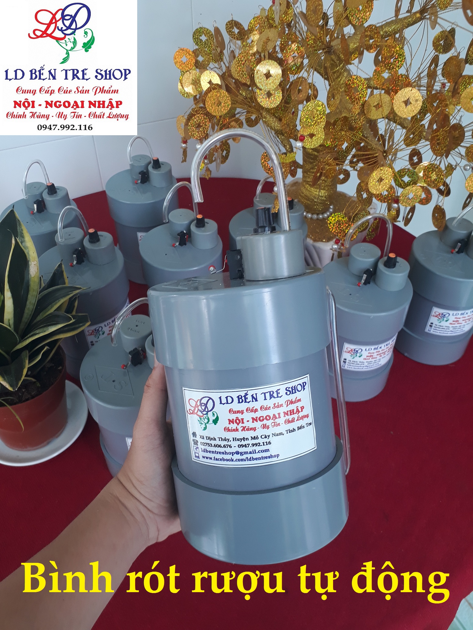 Binh rot ruou tu dong - thương hiệu ld bến tre shop