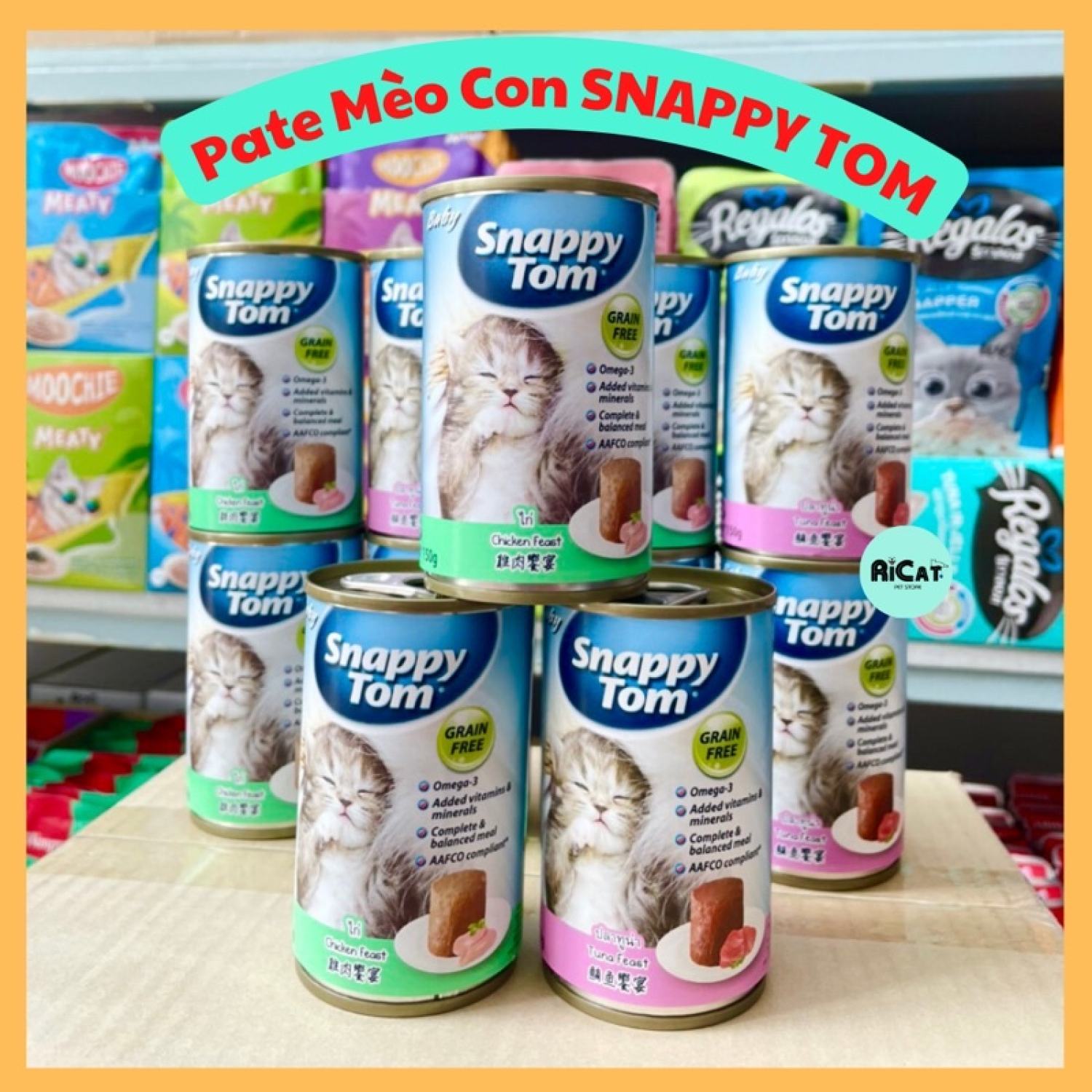 Pate cho mèo con snappy tom baby lon 150g