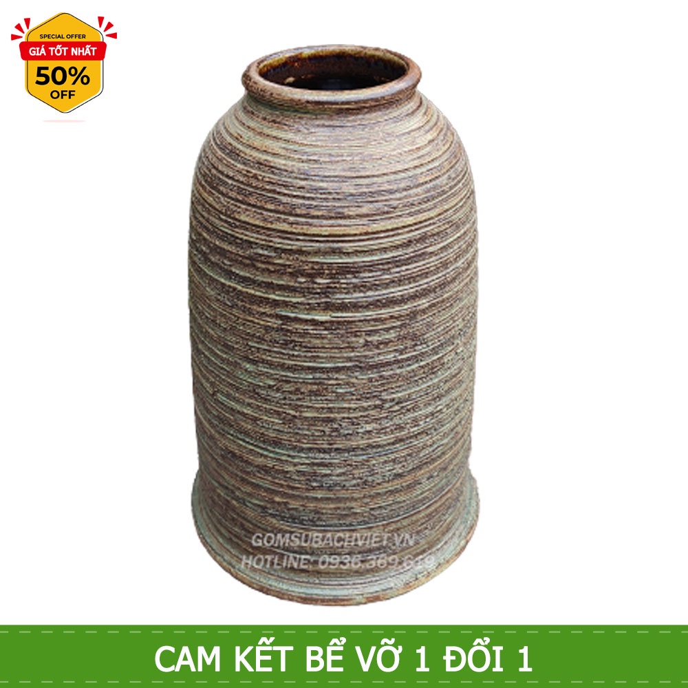 Bình hoa gốm sứ bát tràng kiểu dáng Chuông cao