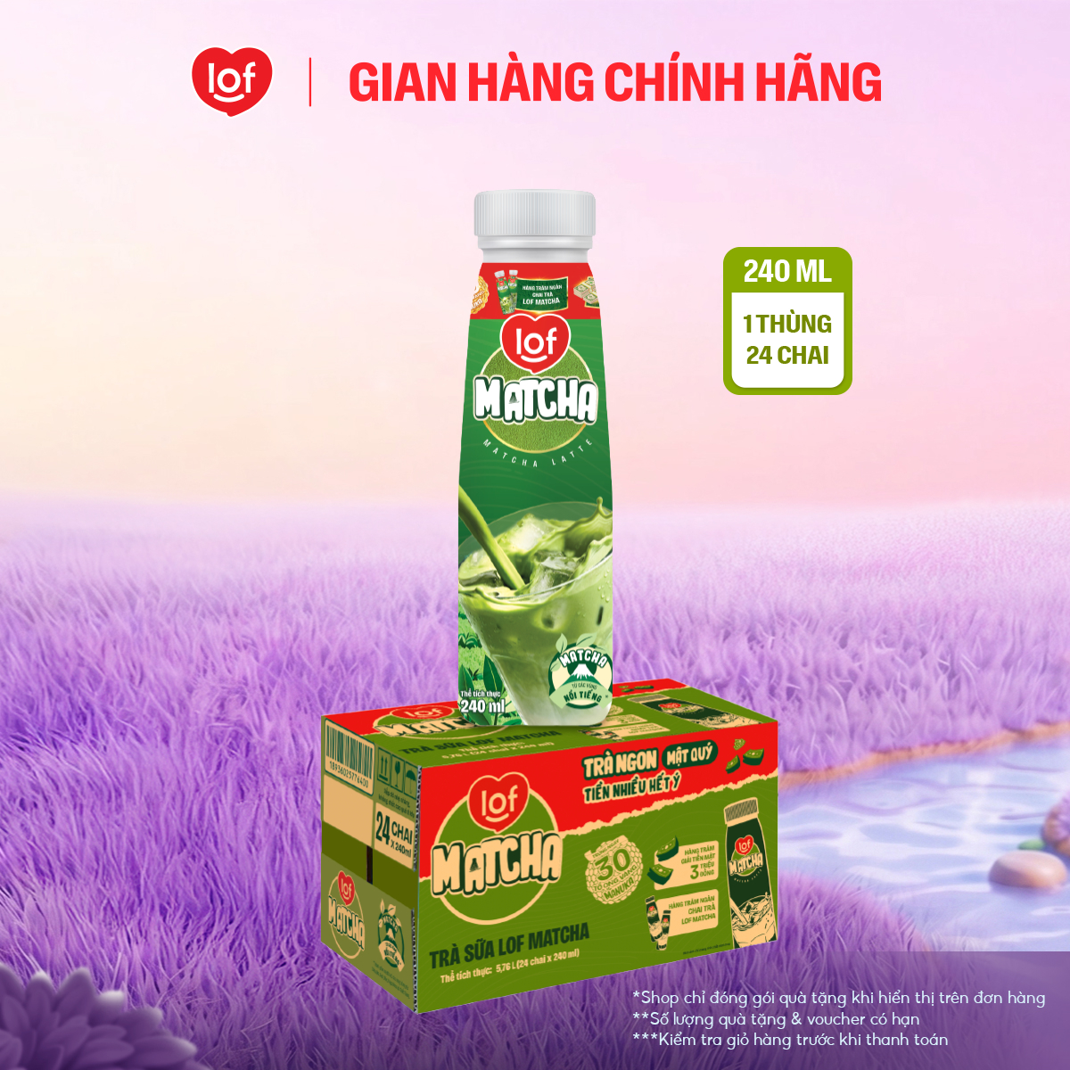 Trà sữa Lof Matcha thùng 24 chai x 240ml