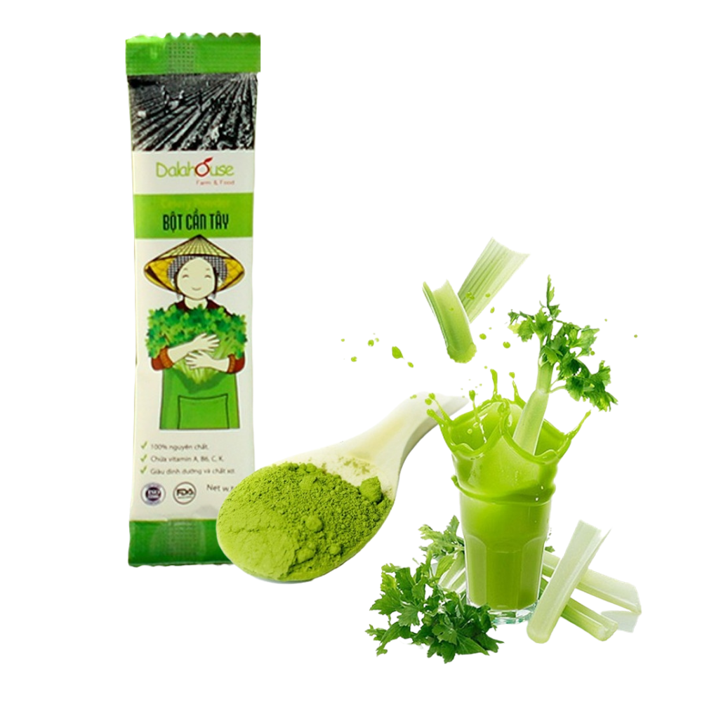 [HCM] Dalahouse Bột Rau Củ Sấy Lạnh Bột Cần Tây Giảm Cân Nguyên Chất 100% Gói 3 Gram Tiện Lợi Cho Một Lần Uống Pha Kèm Mật Ong Thanh Lọc Cơ Thể Đẹp Da Theo Chất Lượng FDA Hoa Kỳ - 100% Natural BIO Celery Powder - NPP Anni