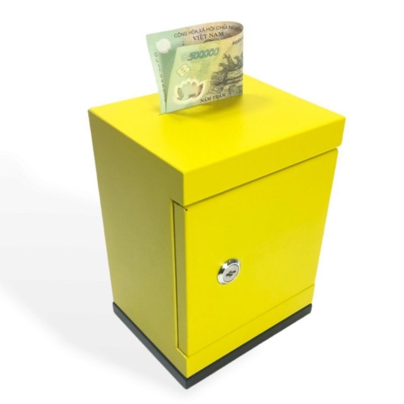 Tủ sắt ống heo mini khóa chìa sơn tĩnh điện bền đẹp để giấy tờ tiền bạc tư trang