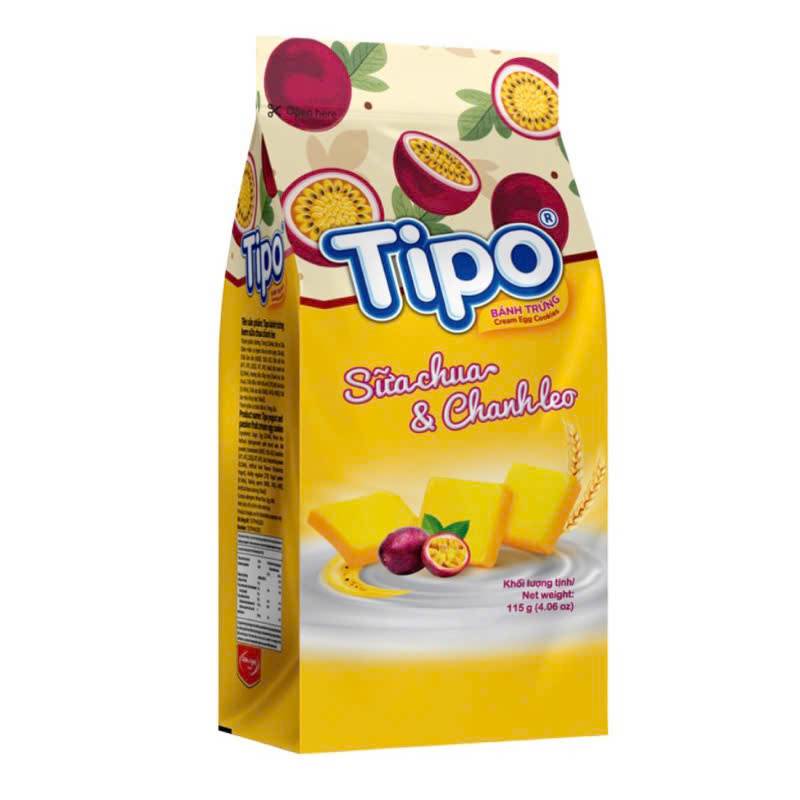 Tipo Bánh Trứng Kem Sữa Chua Chanh Leo 115g - sản phẩm mới ra mắt