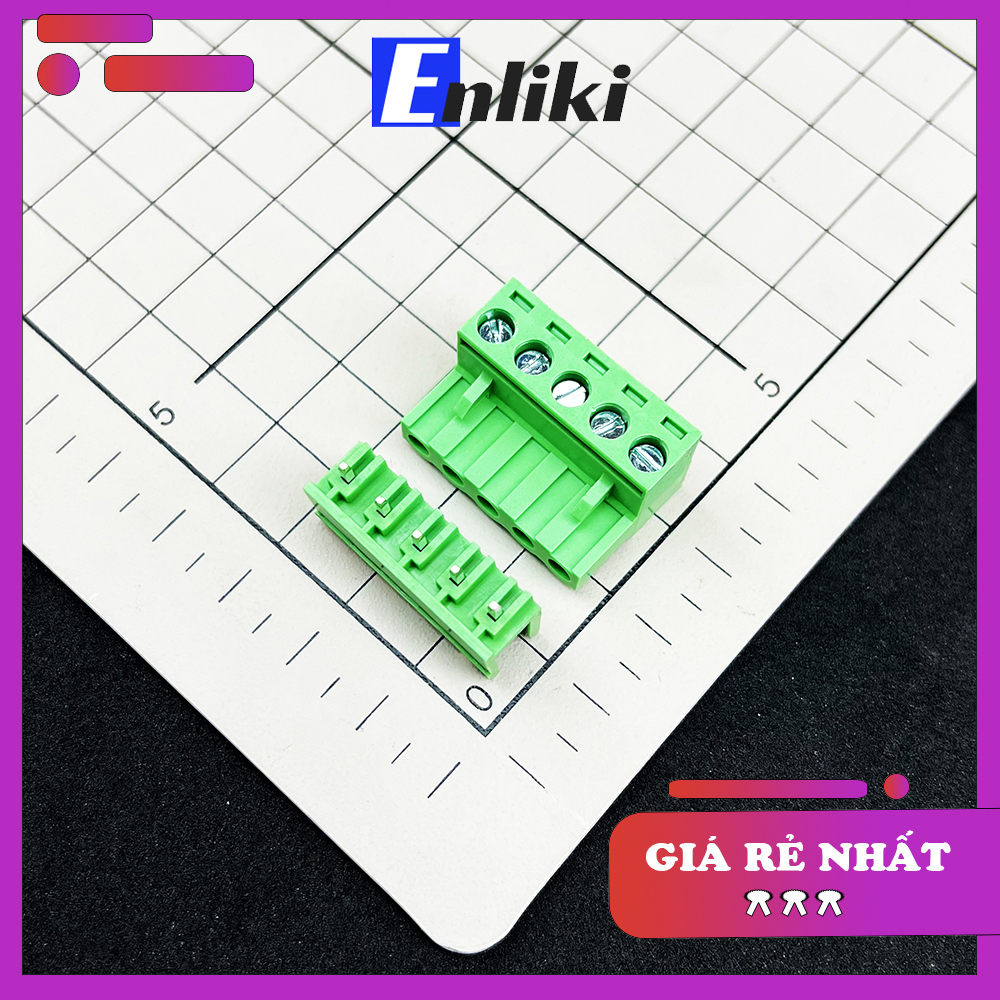 Cầu đấu terminal 5p xanh thẳng 2edg5.08-5p 5.08mm