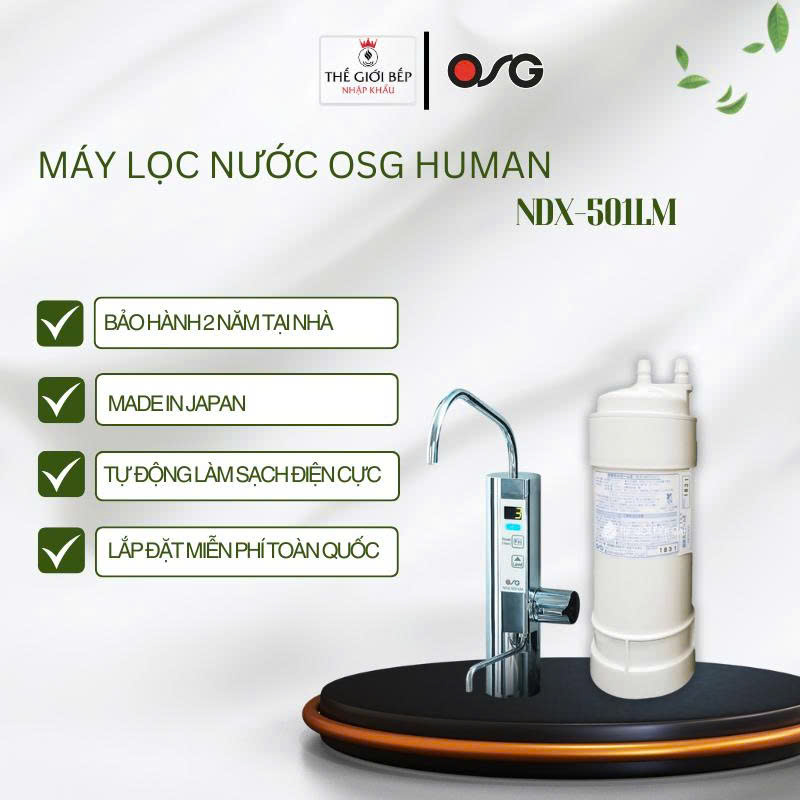 Osg Ndx-501Lm Alkaline Ionized Water Purifier - Free Installation, Automatic Electrode Cleaning - Bnk