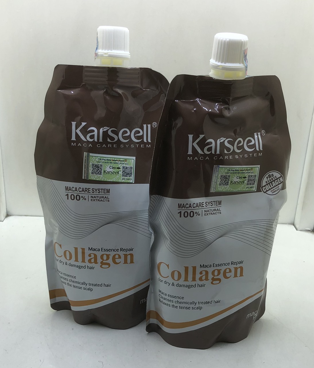 Kem hấp ủ xả phục hồi tóc collagen karseell maca 500ml phục hồi tóc, giúp tóc siêu mềm mượt