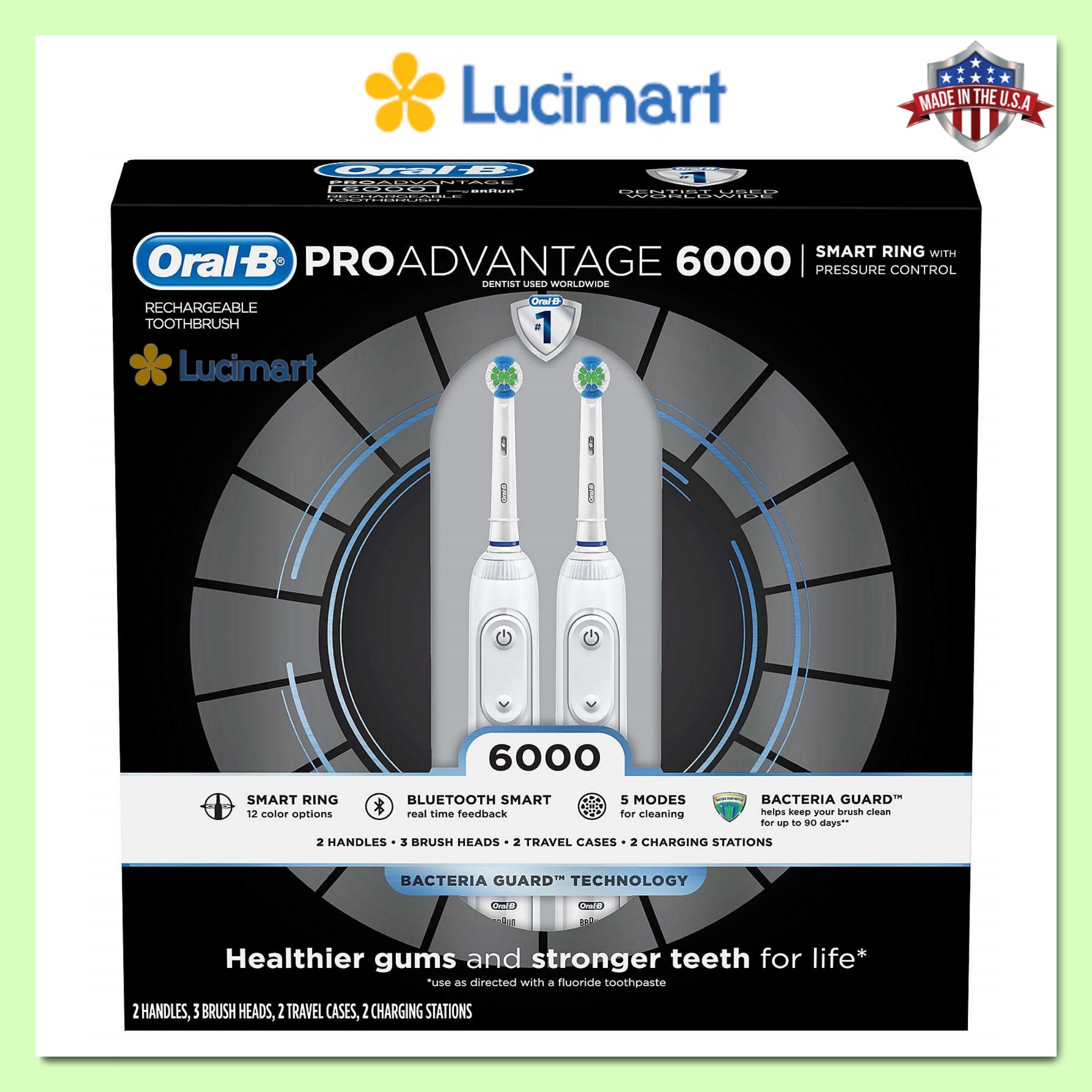 [Trả góp 0%]Bàn chải điện Oral-B ProAdvantage 6000 Rechargeable Electric Toothbrush [Hàng Đức]