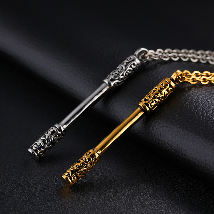 Dây Chuyền Nam Thời Trang Gậy Như Ý, Vòng Cổ Titanium Cá Tính