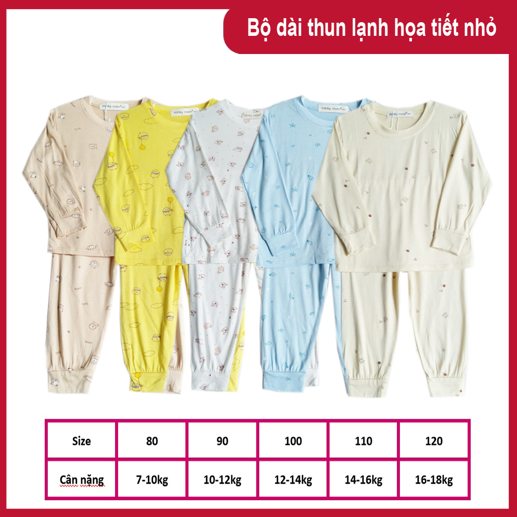 Bộ dài tay thun lạnh minkymom cho bé 8-18kg