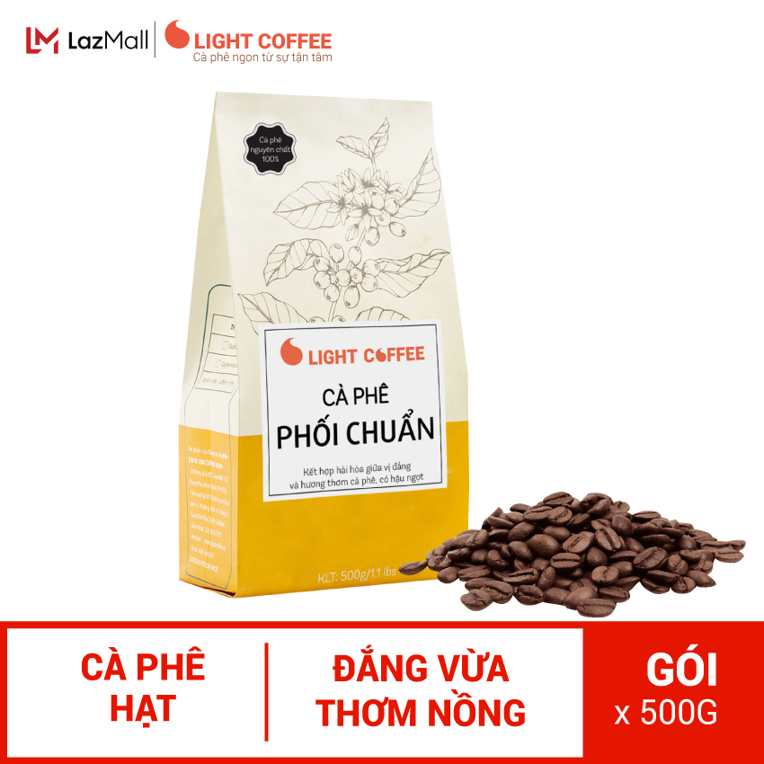 Light Coffee - Cafe hạt rang nguyên chất 100% - Phối chuẩn - 500gr