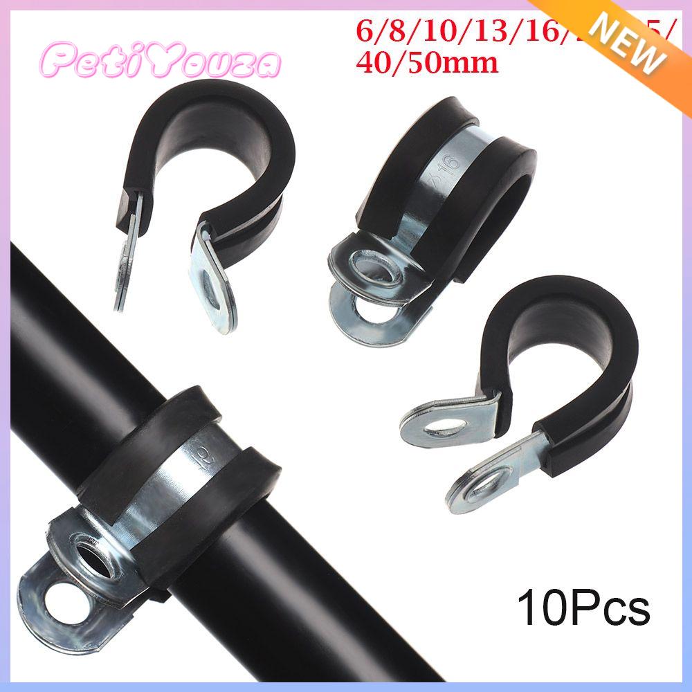 10 Cái Phụ Kiện Điện Bền Phụ Kiện Kim Loại Chốt Cáp Kim Loại Kẹp Ống Dây Cao Su Cố Định Gắn Ống, Kẹp Chữ P Lót