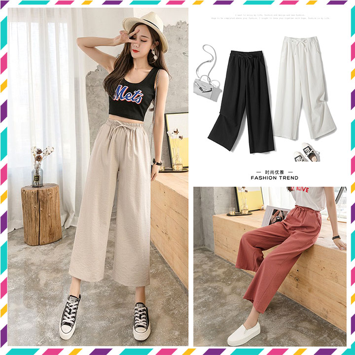 ⚡️ GIÁ SẬP SÀN ⚡️ Quần ống rộng chất đũi mát dáng dài. Chất vải đũi đẹp cao cấp. (40-60kg)/  quần ống suông đũi lụa vải mềm 01