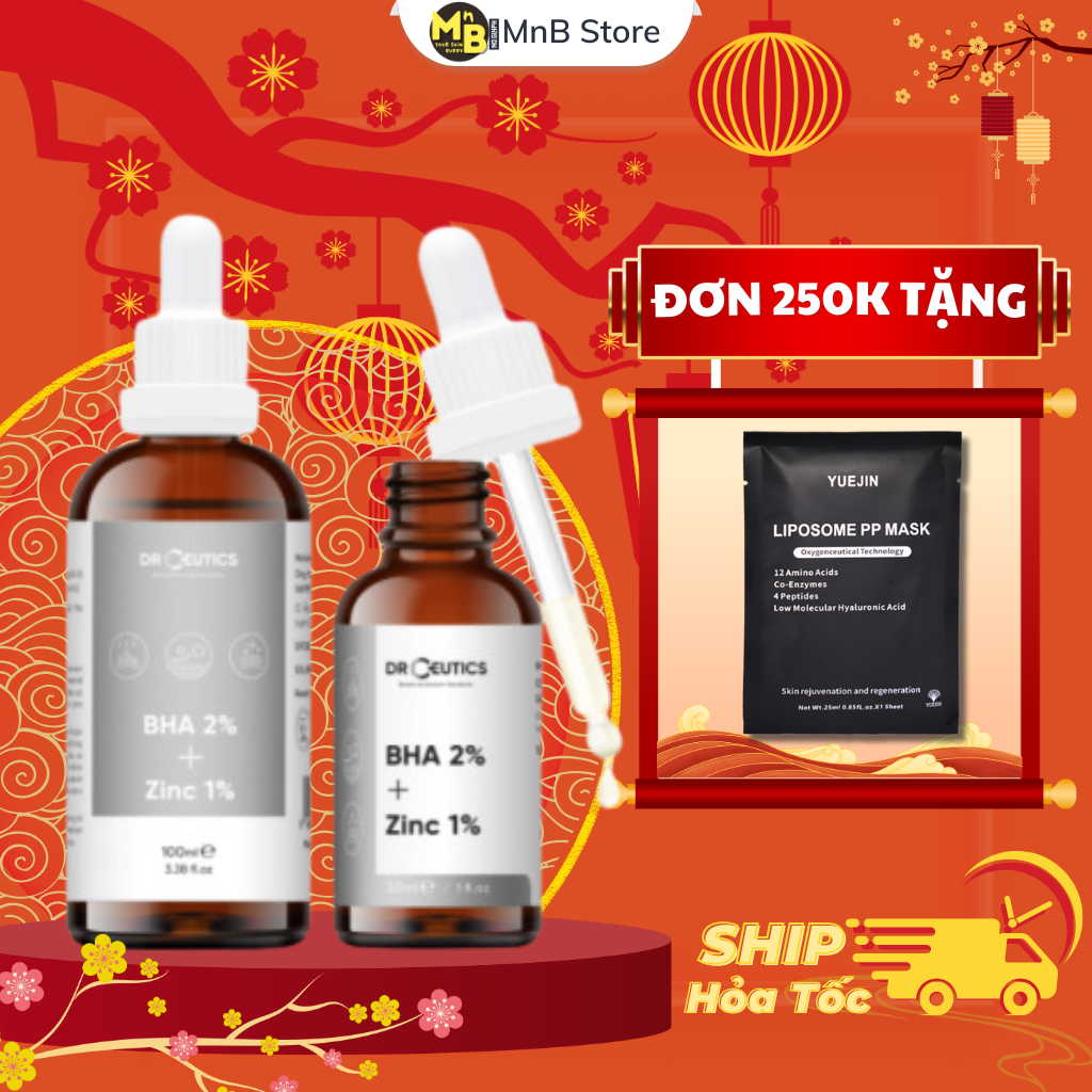 Serum DrCeutics BHA 2% ZinC 1% giảm mụn và giảm tiết dầu trên da 30ml
