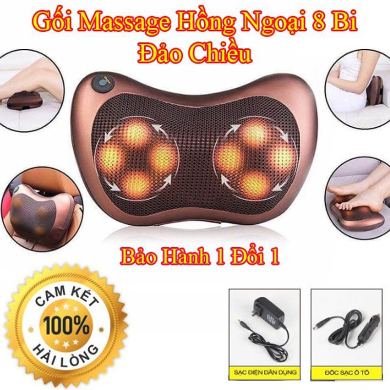 Gối Massage 8 Bi Hồng Ngoại Thiết Kế Hiện Đại Dễ Sử Dụng Mua Ngay Gối Massage Hồng Ngoại 8 Bi Cao Cấp Giảm Tình Trạng Căng Cơ Tăng Cường Lưu Thông Máu Giúp Cải Thiện Sức Khỏe Cho Bạn. 1 ĐỔI 1 Bảo Hành