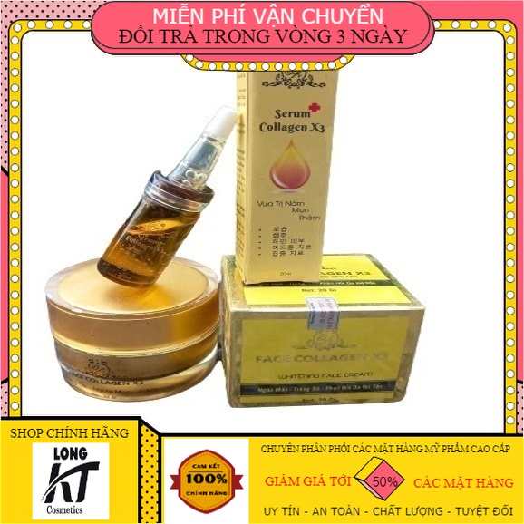 [Chính Hãng-Team cào] Bộ sản phẩm kem dưỡng da trị mụn  Face Collagen X3 Đông Anh Mỹ Phẩm Đông Anh