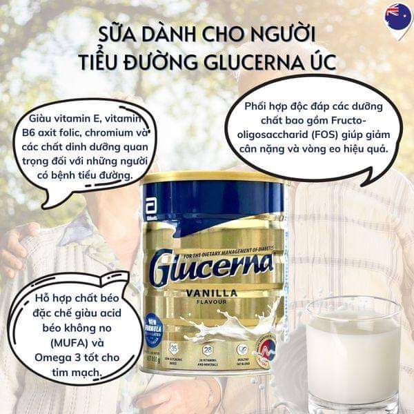 Hộp Sữa Bột Glucerna Úc Classic Vanilla Flavour 850g Úc