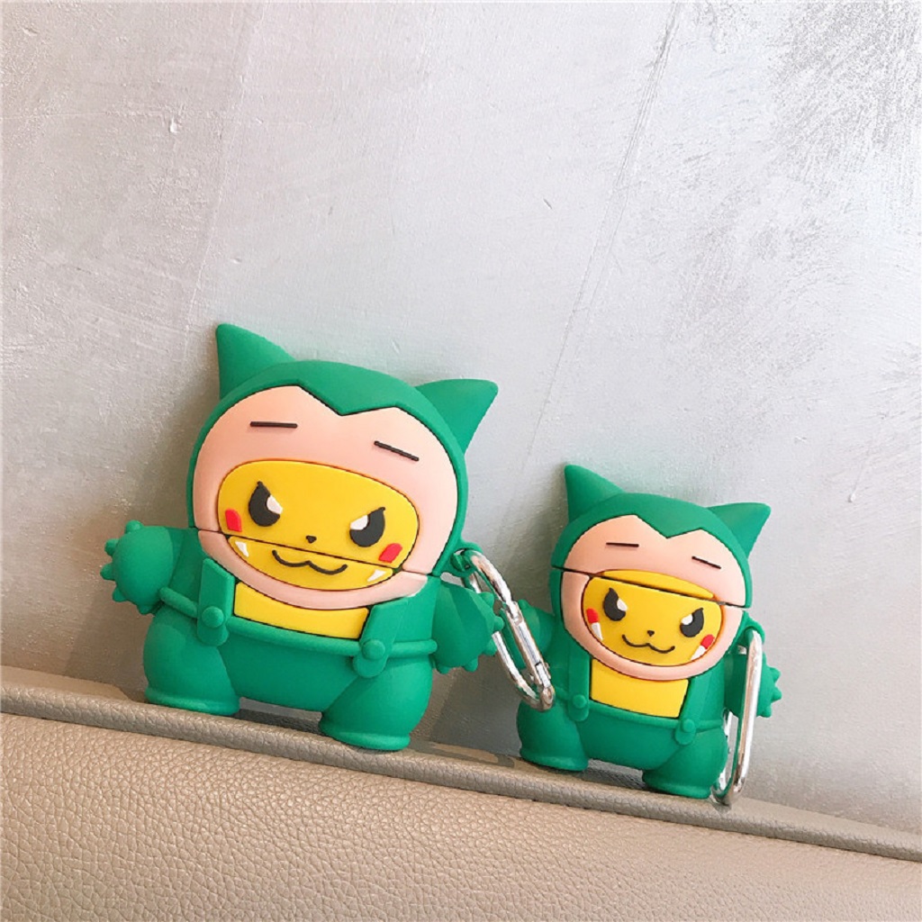 Airpod Case ⚡Freeship ⚡ VỎ BỌC AIRPOD POKEMON XANH Case Tai Nghe Không Dây Airpod 1/ 2/ i12/ Pro