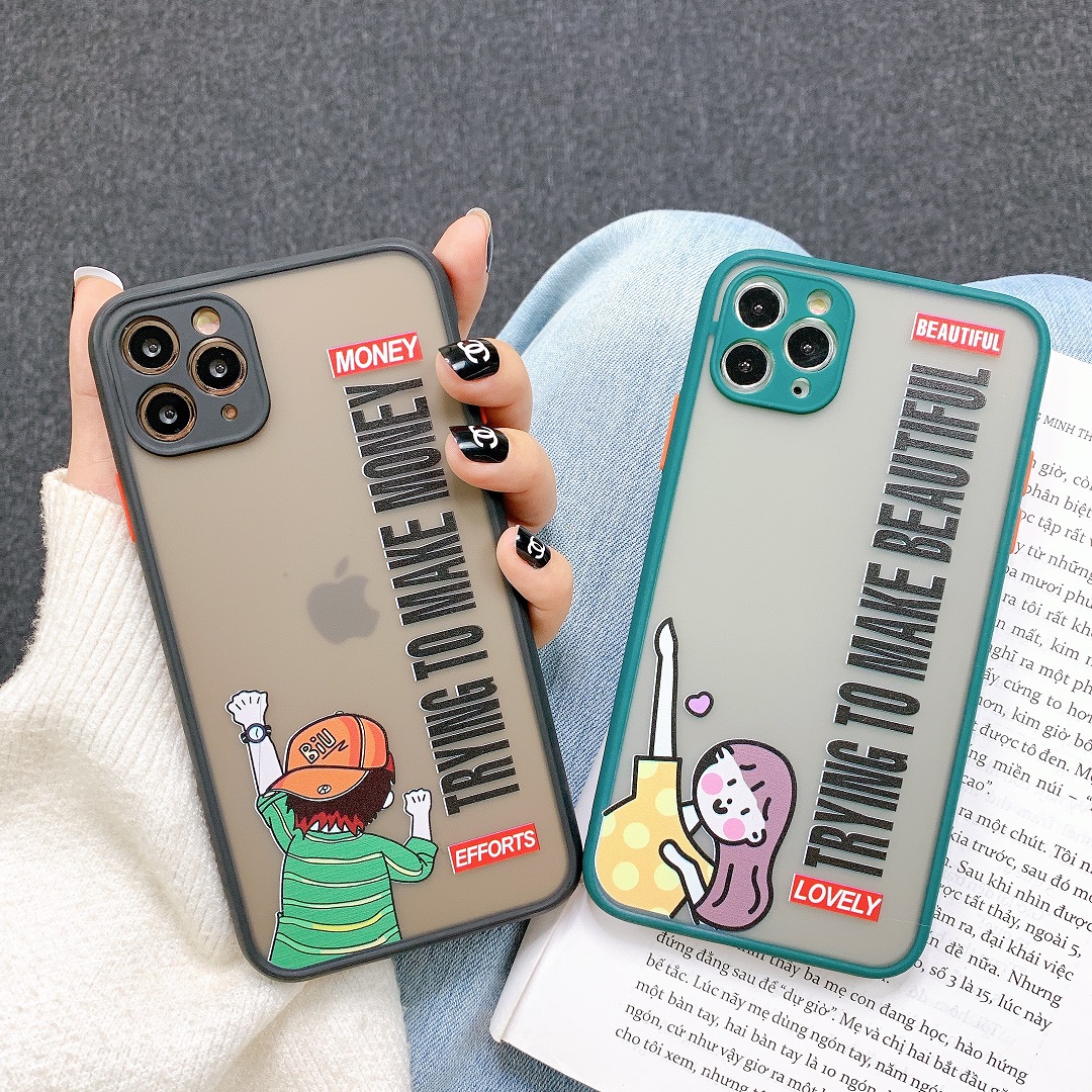 Ốp Lưng Nhám Chống Sock Va Đập Bảo Vệ Camera Couple Money