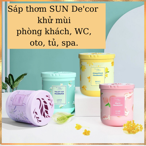 Sáp thơm phòng Sun De'cor 11 khử mùi phòng ngủ , tủ quần áo nhà vệ sinh toilet ô tô với 4 mùi hương tự nhiên