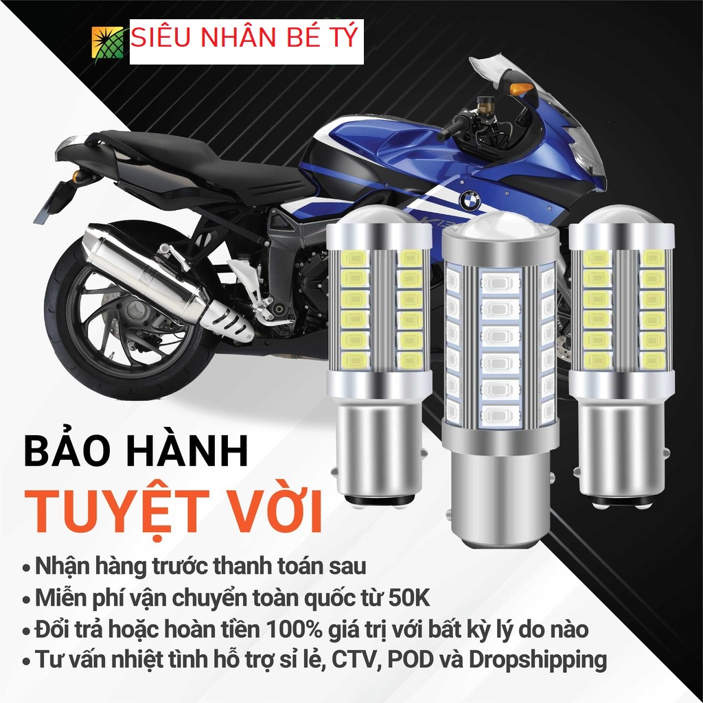 01 bóng đèn phanh LED mầu đỏ khi phanh cảnh báo nhấp nháy LED 18W thấu kính, chuẩn 1157 33SMD 5630