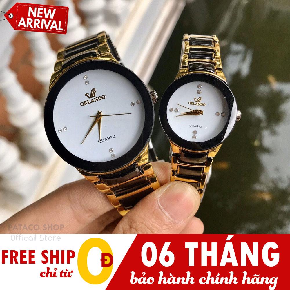 Đồng hồ nam nữ ORLANDO RO81, Dây kim loại cao cấp, Mặt đính đá sang trọng, Bảo hành 6 tháng