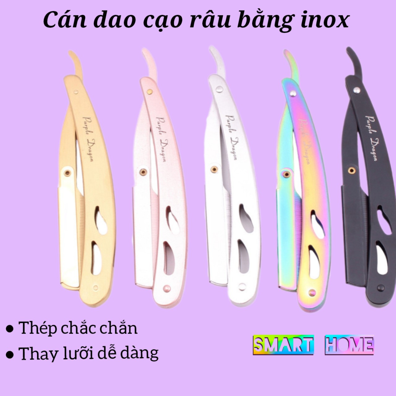 Dao Cạo Lông Mặt - Cạo Râu Cán Inox Chắc Chắn
