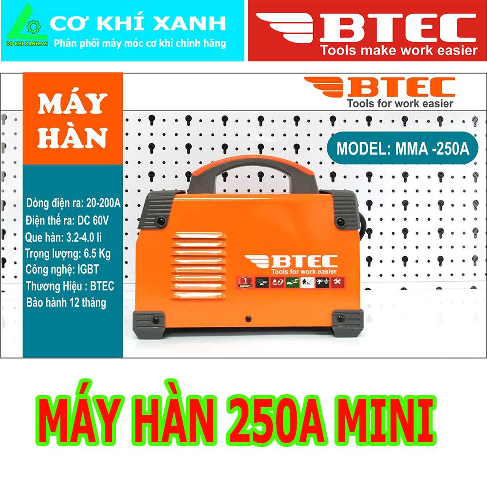 Máy hàn điện tử 250a mini btec mma-250a