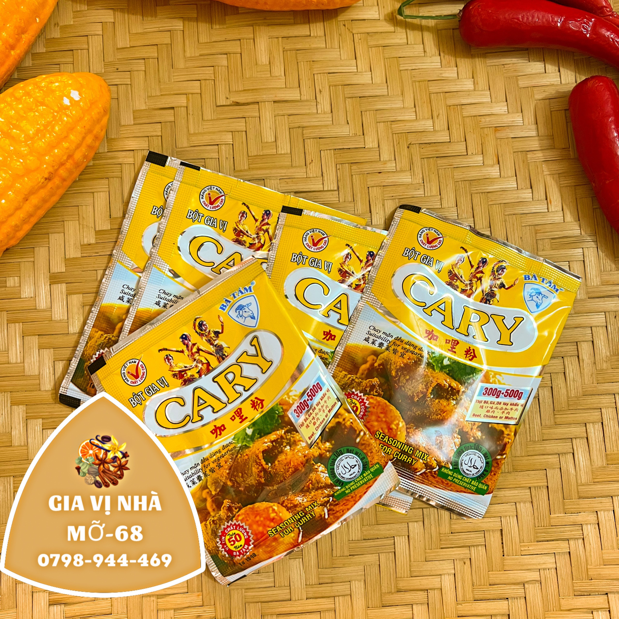 Bột gia vị cà ry hiệu bà tám - gói 10gr