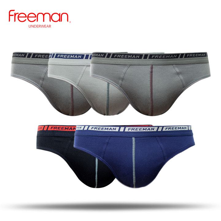 Combo 5 Quần lót nam Freeman chất liệu TC thoáng mát phù hợp với các bạn học sinh size nhỏ M dành cho KH dưới 40kg BO303