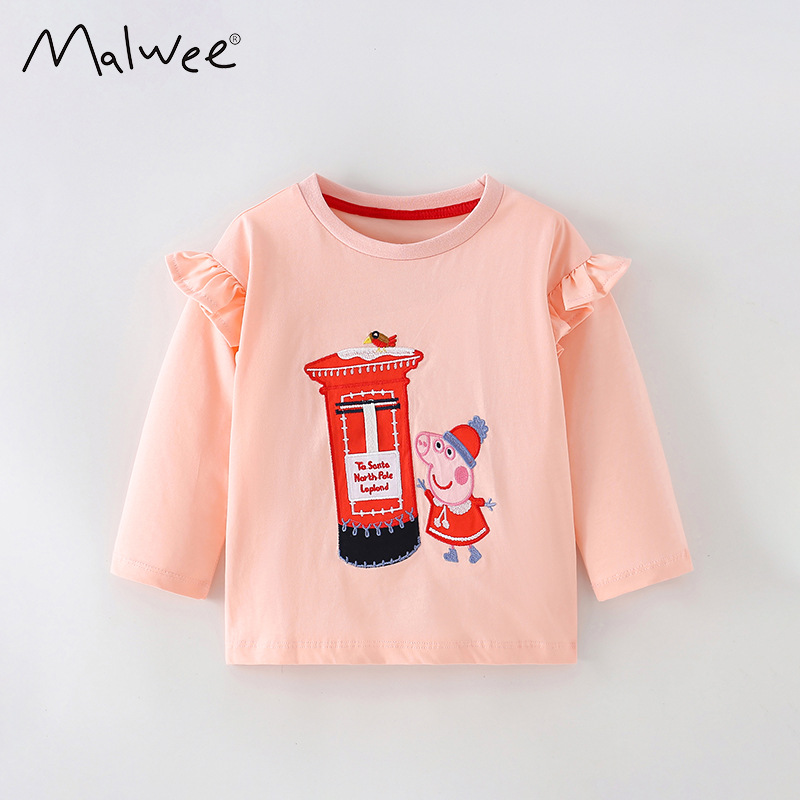 Áo Malwee bé gái mùa thu vàng hồng peppa 8505