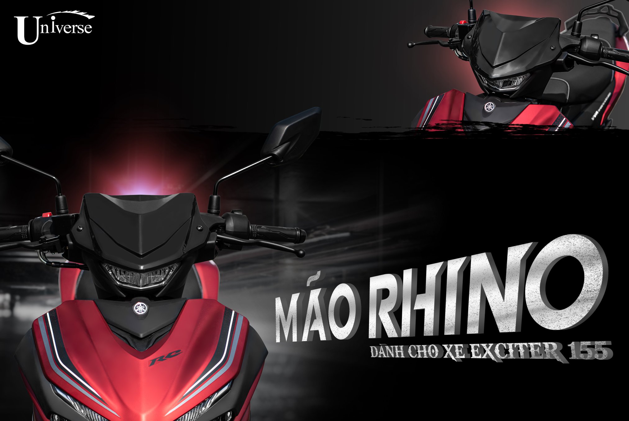 (Mọi người ơi) Mão chắn gió đầu xe EXCITER 155 bao chất bao ngầu, thể hiện đẳng cấp (màu đen)