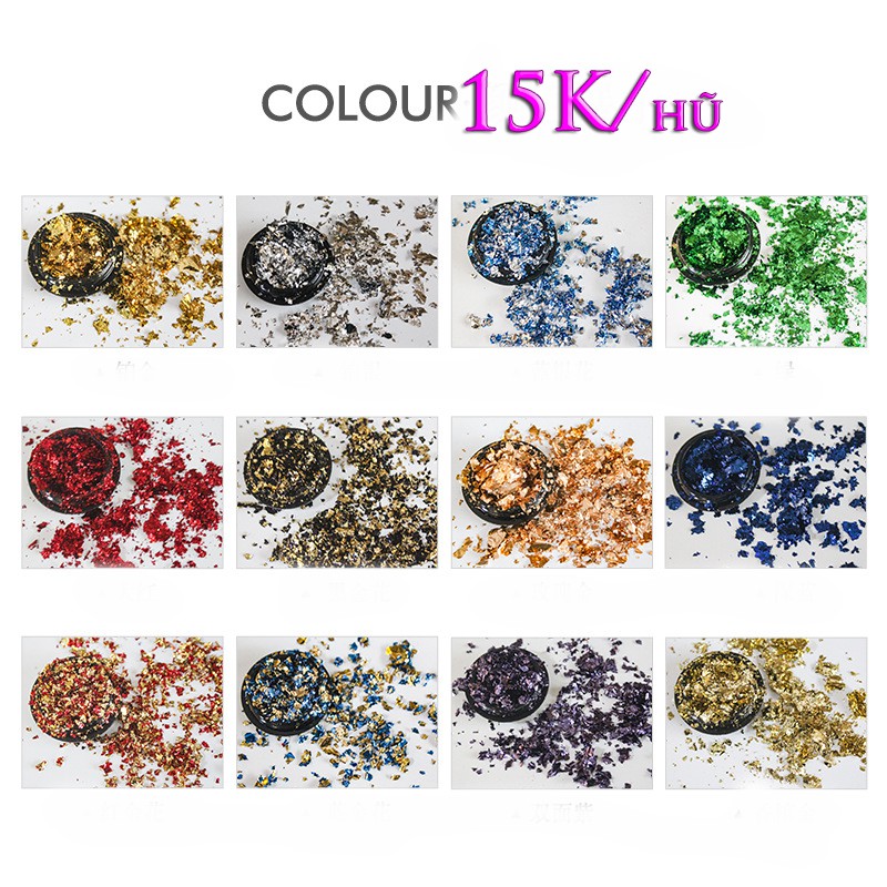 Hũ giấy nhún đa sắc trang trí móng nails - phụ kiện nails