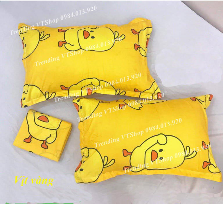 Vỏ gối nằm vịt vàng Poly Cotton siêu mềm mịn, giá cực rẻ 45x65cm