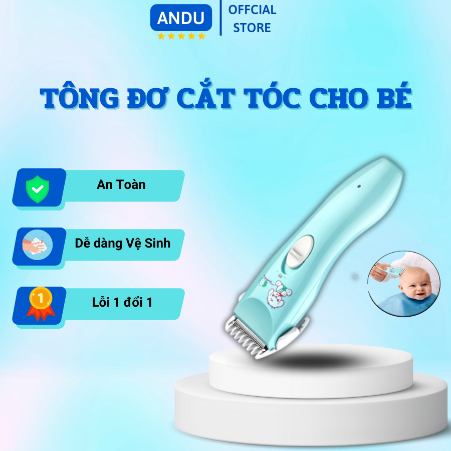 Tông Đơ Cắt Tóc Cho Bé Toir 102 - Thiết Kế Thông Minh - Kiểu Dáng Nhỏ Gọn Không Gây Ồn - An Toàn Cho Bé