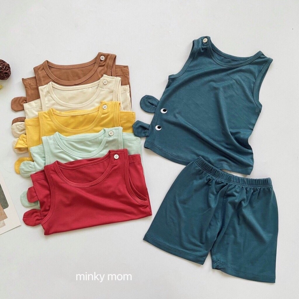 Đồ bộ bé trai bé gai đồ bộ thun lạnh đồ bộ 3 lỗ thoáng mát đồ bộ hình thú đáng yêu