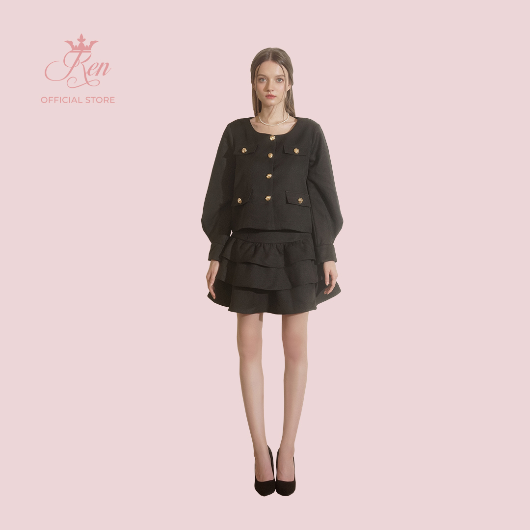 Renbytee - chân váy bèo bố 3 tầng