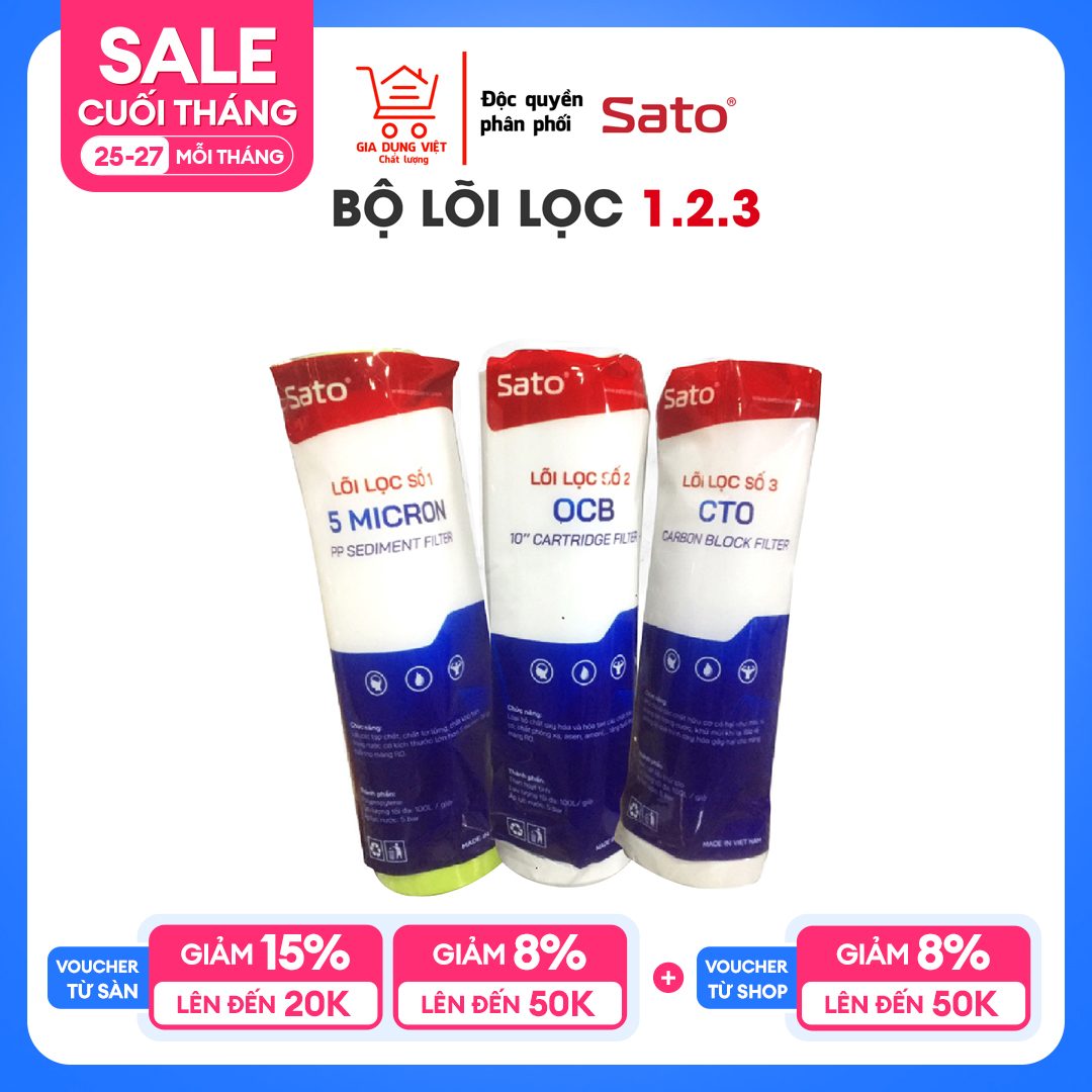 Bộ 3 lõi lọc 123 sato