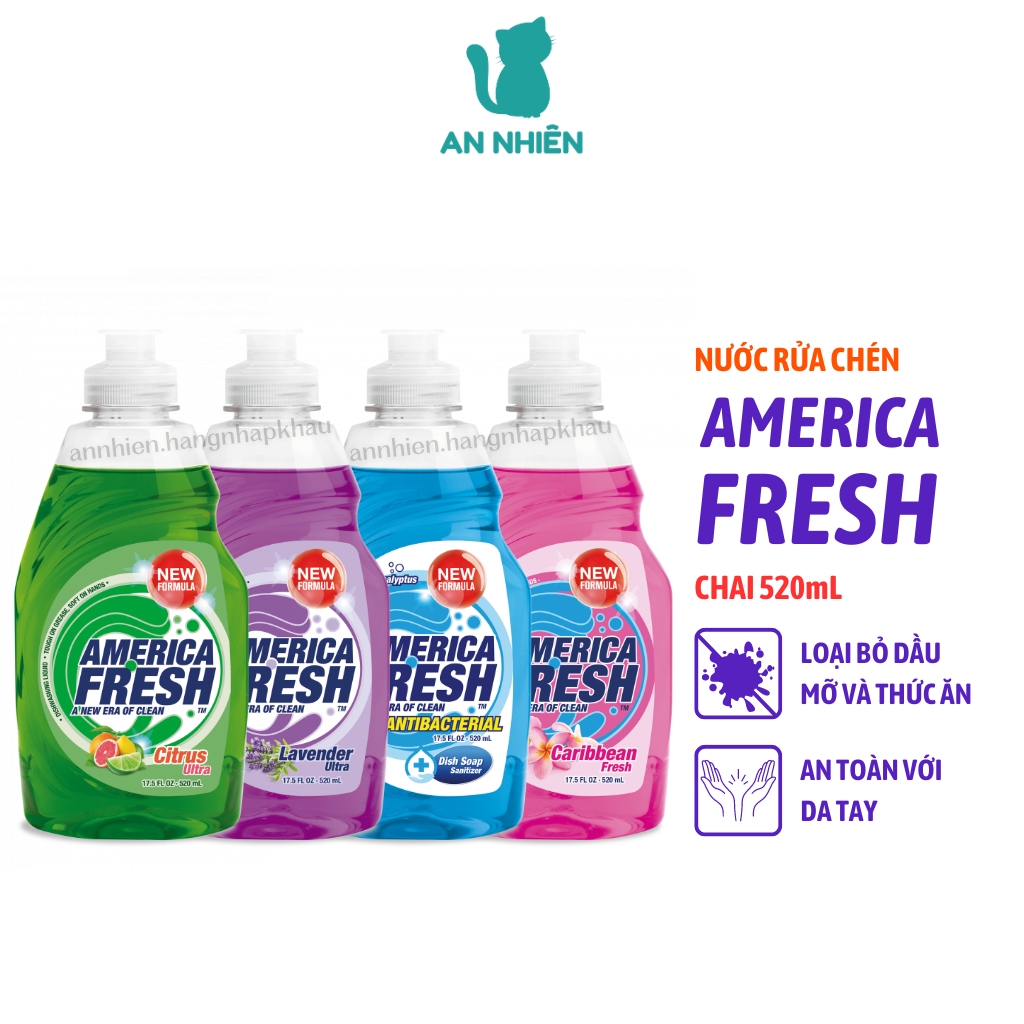 Nước rửa chén America Fresh 520ml của Mỹ